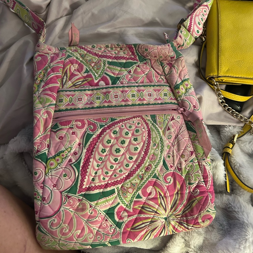 Vera Bradley Pink and Green Crossbody Bag